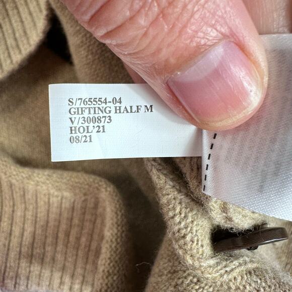 Banana Republic Italian Wool Blend Mock Neck Sweater Tan XL - Picture 5 of 8